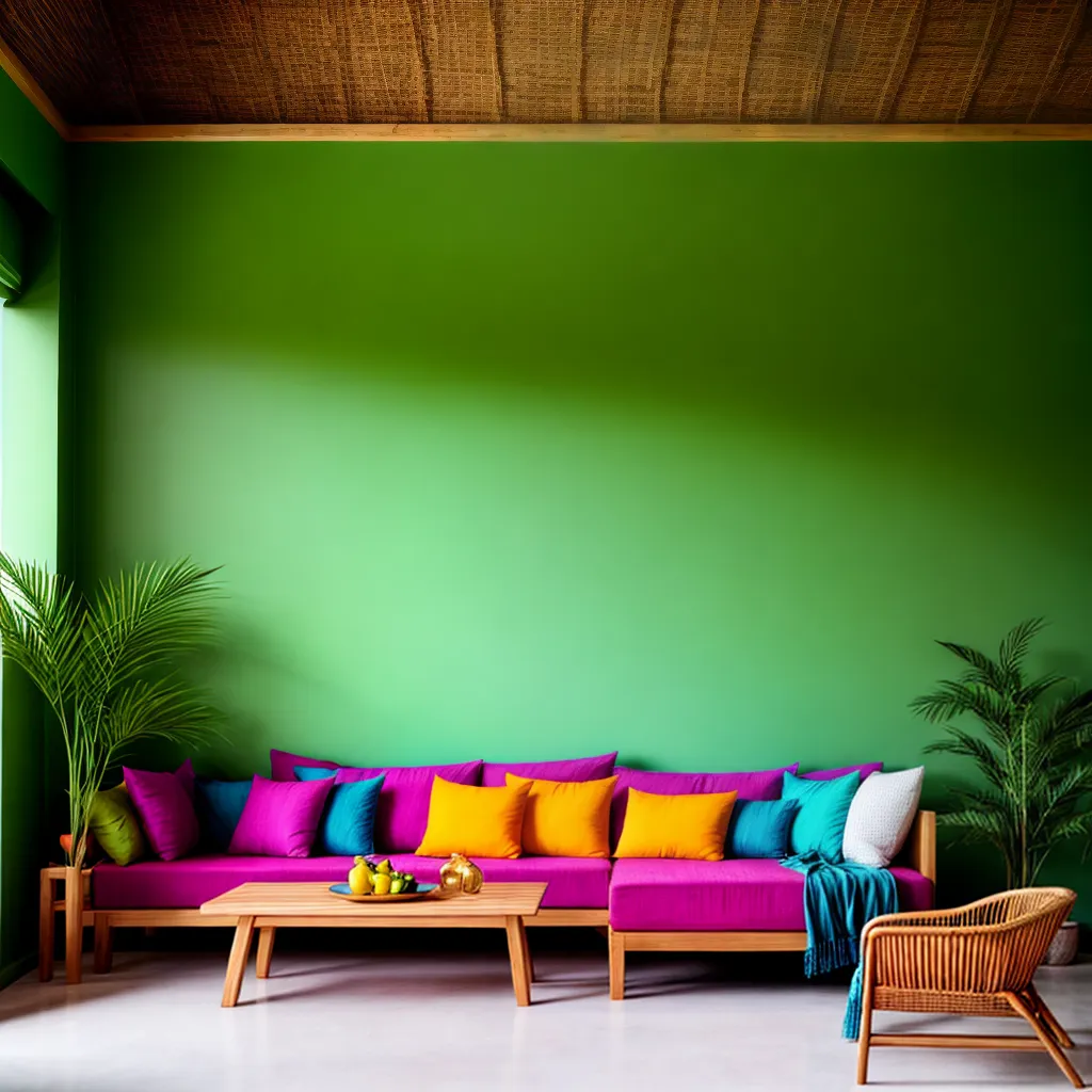 sala vibrante jardim verde tropical 1
