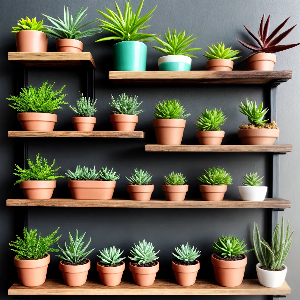 prateleira madeira suculentas ceramica