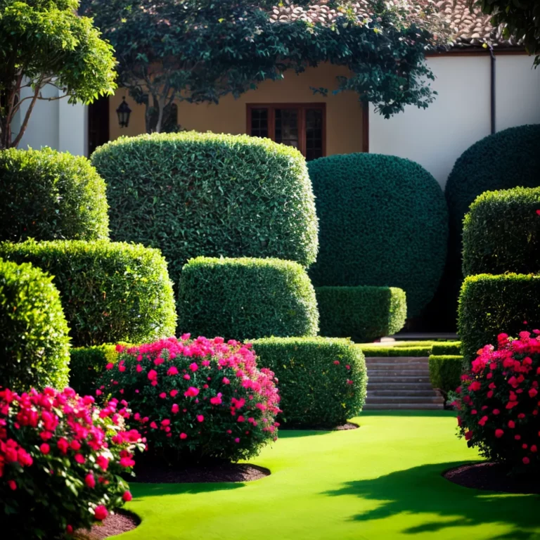 Decoração com topiarias: jardim elegante