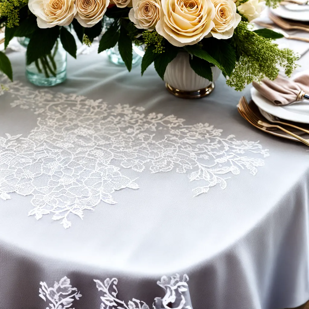 mesa bruges lace centro floral