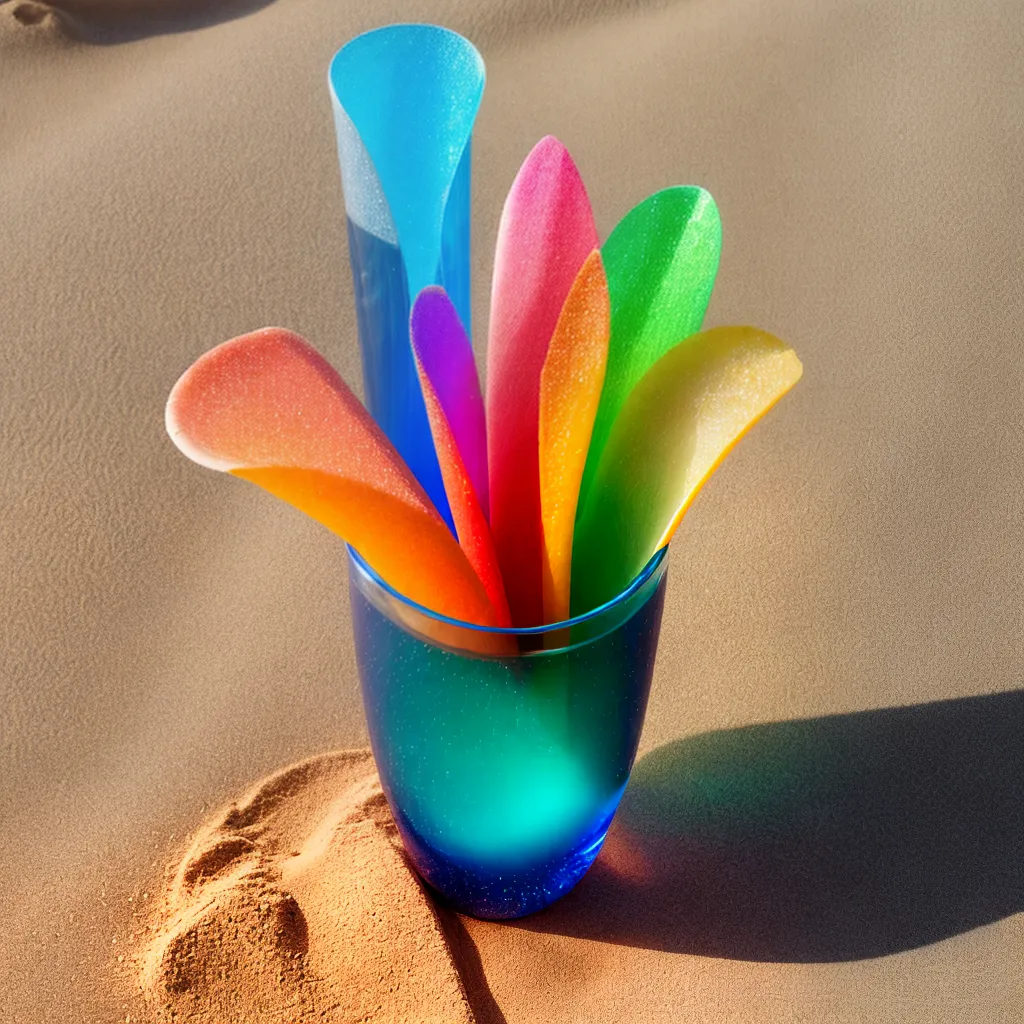 vaso areia colorida por do sol