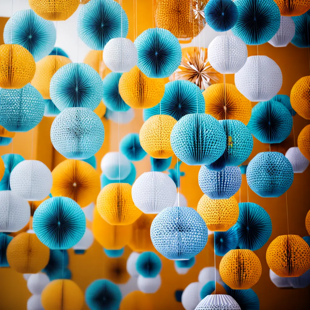 sala decorada colmeias papel 2