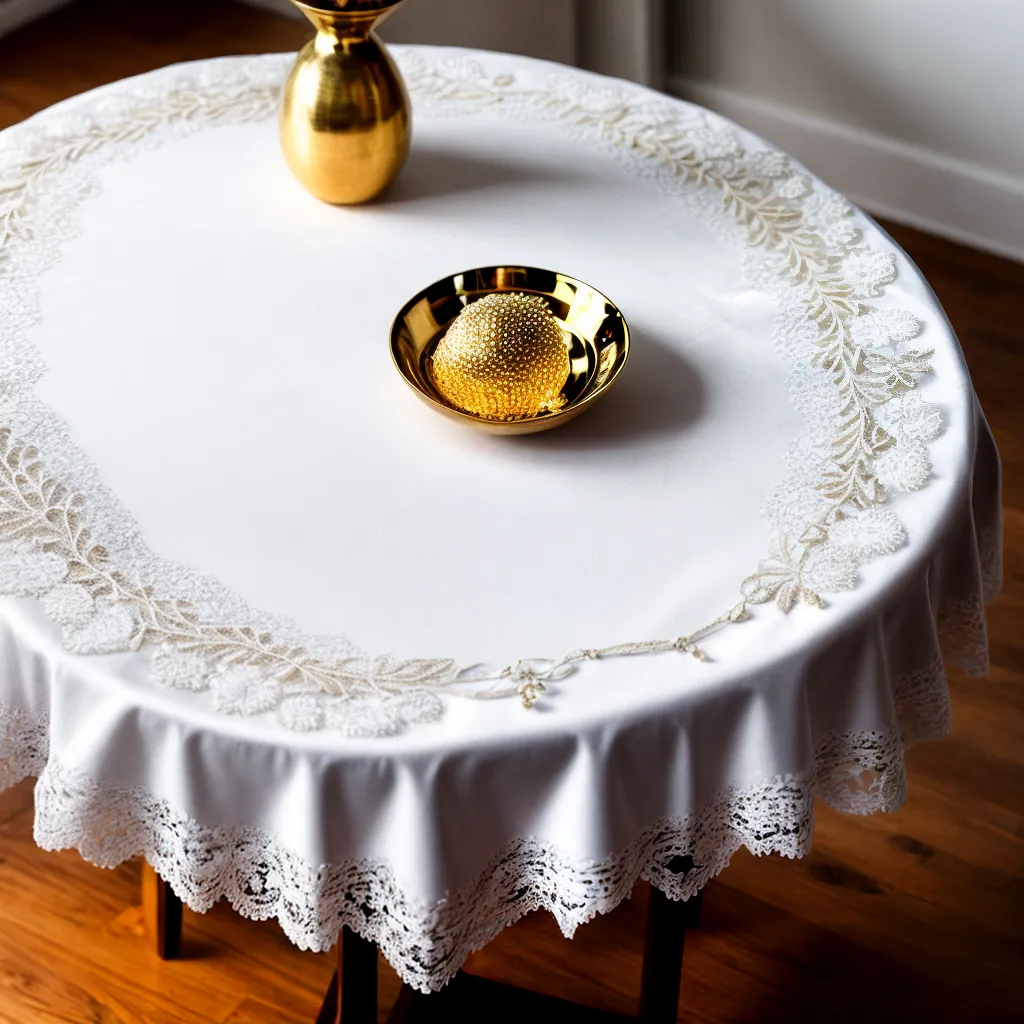 mesa guipure branco elegante