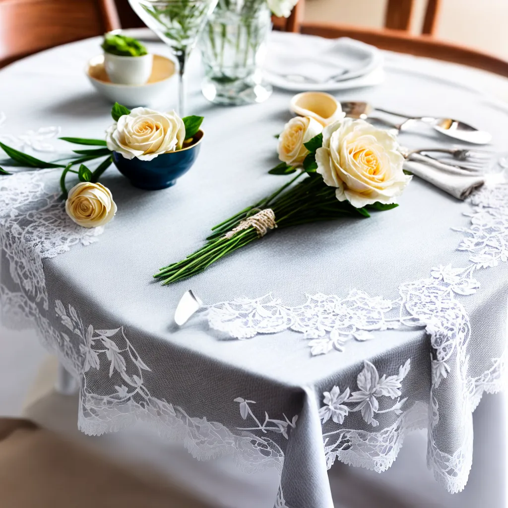 mesa decorada guipure branco 1