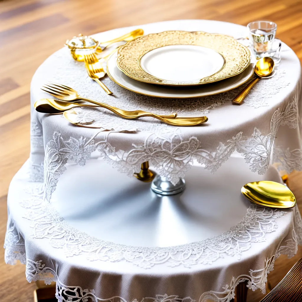 mesa decorada guipure branco 3
