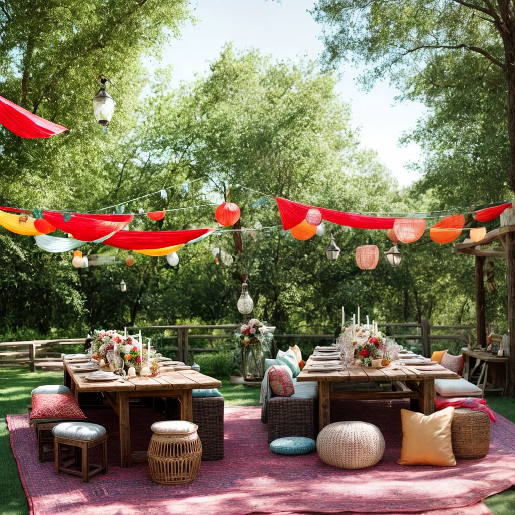 mesa rustica boho chic ambiente
