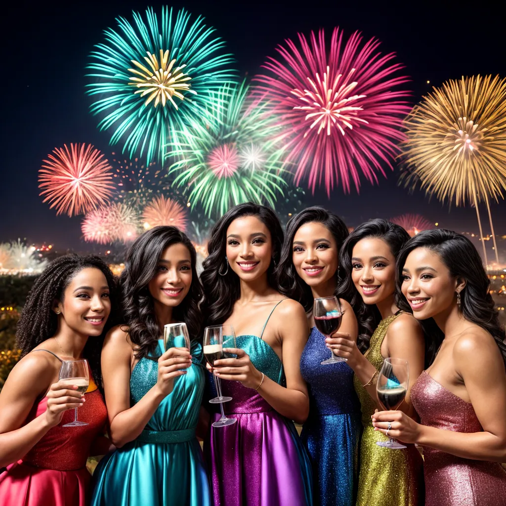 amigos fogos artificio champanhe ano novo