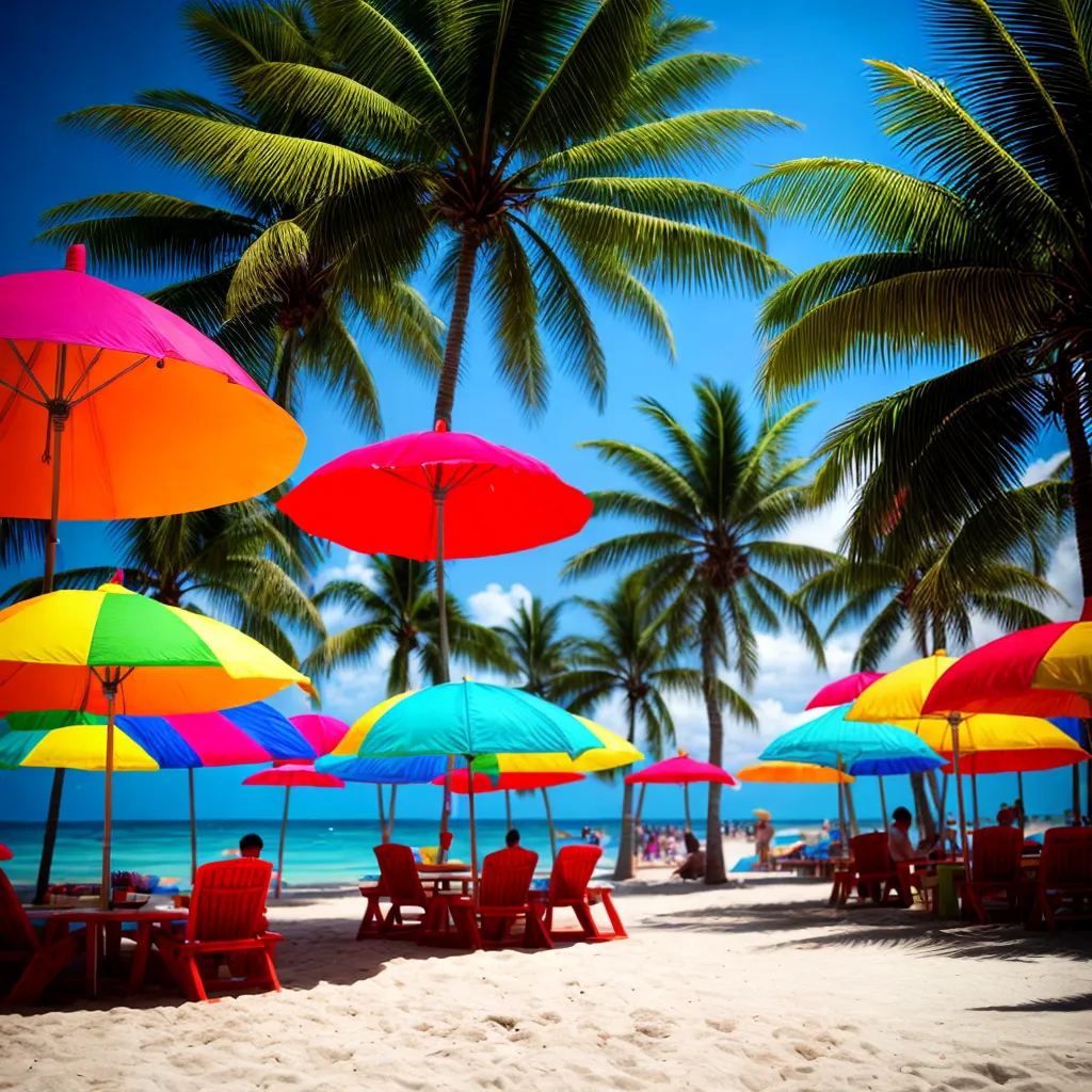 festa praia alegre umbrellas volleyball
