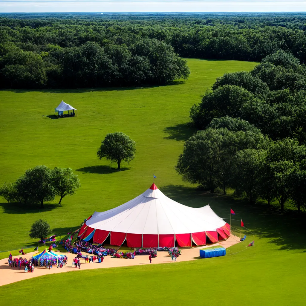 circo colorido tenda criancas familias