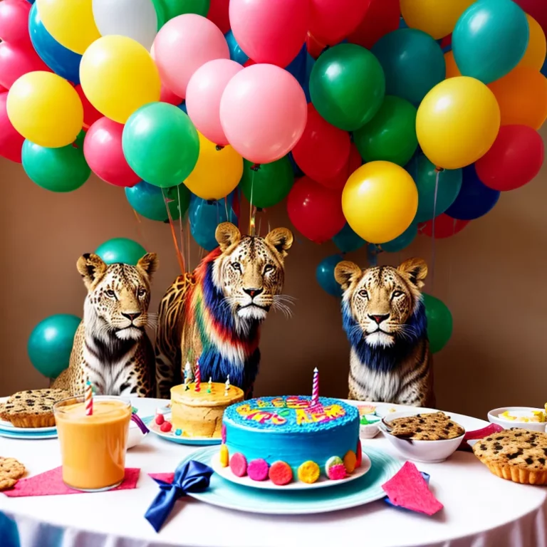 Decoração de festa de aniversário com tema de animais