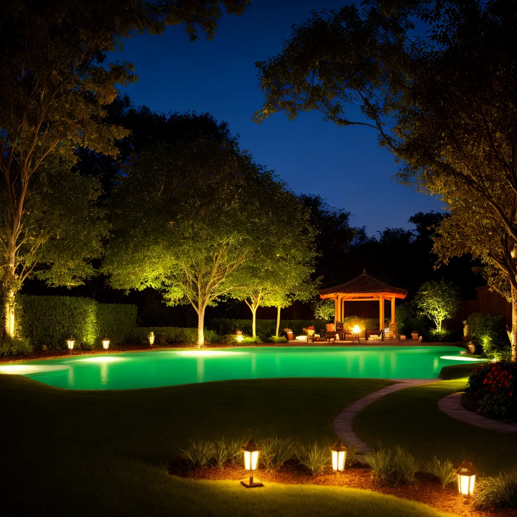 jardim iluminado festivo