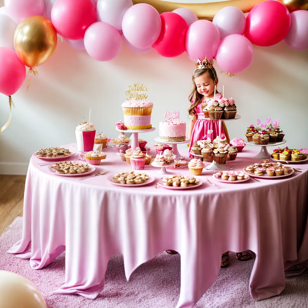 festa aniversario princesa mesa rosa ouro