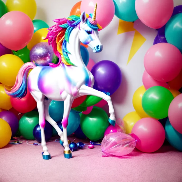 Decoração de festa com tema de unicórnios