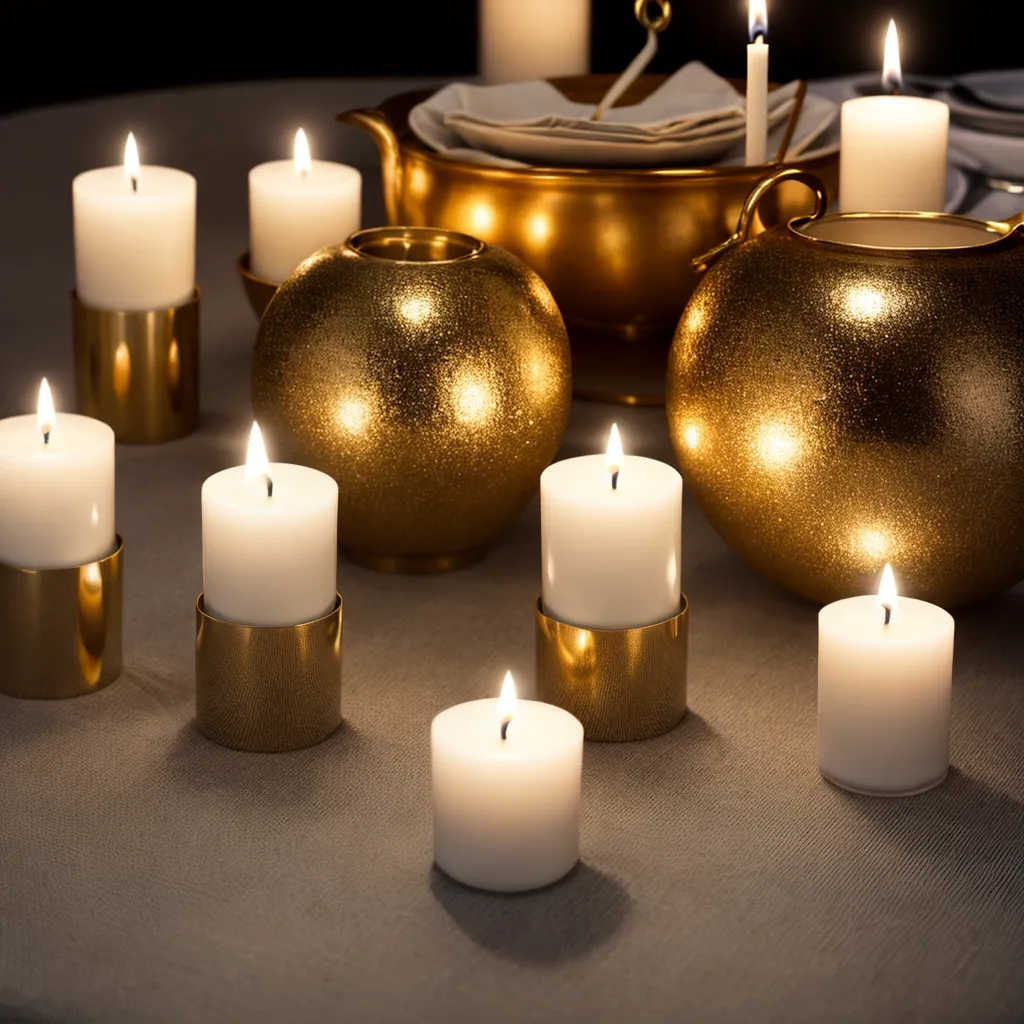 mesa decorada velas elegantes