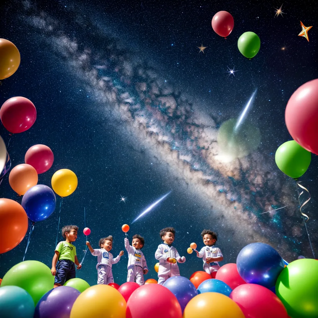 festa aniversario estrelas baloes espaco