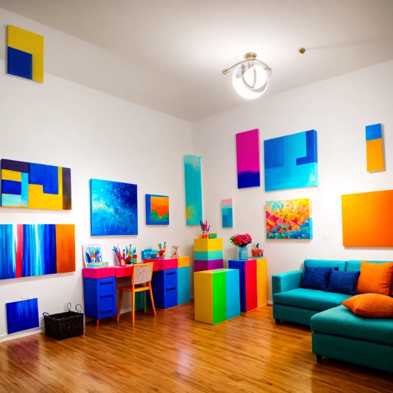 Decoração de festa com tema de arte e pintura