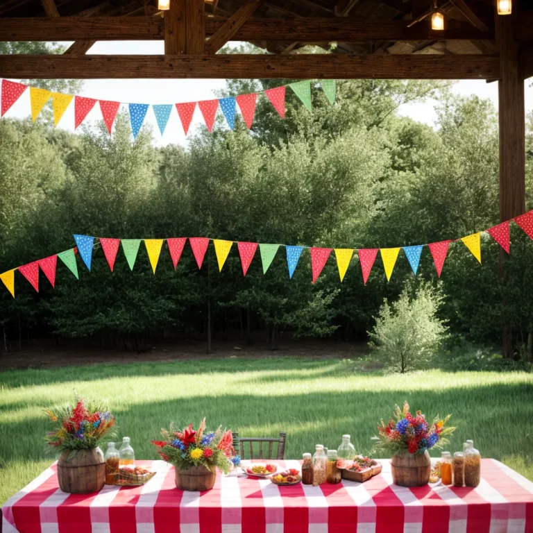 Decoração de festa com tema de fazenda