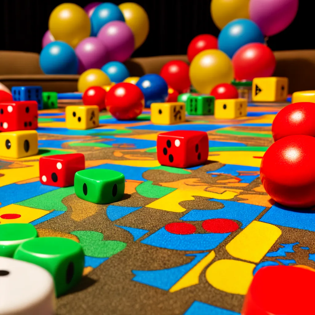 festa tema jogos tabuleiro colorido