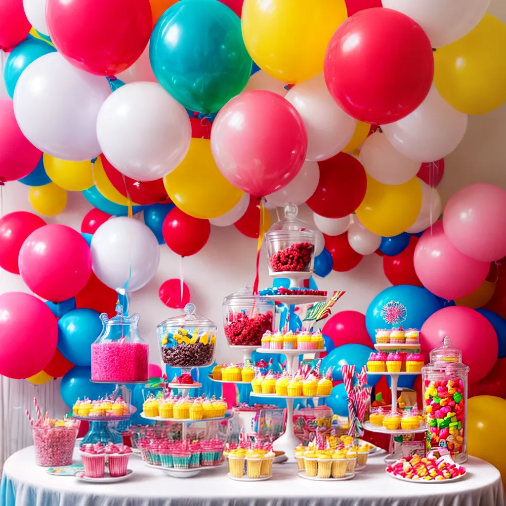 mesa doces coloridos baloes candy