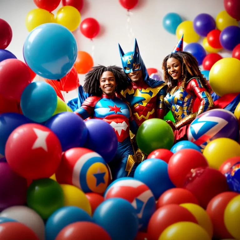 Festa de aniversário com tema de super-heróis do folclore