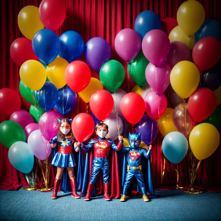 Festa de aniversário com tema de super-heróis do teatro