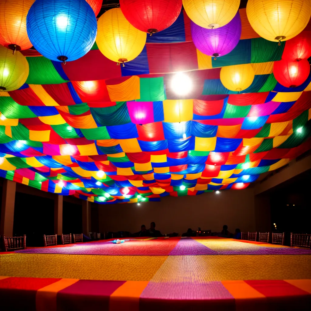decoracao festa cultural bandeiras lanternas