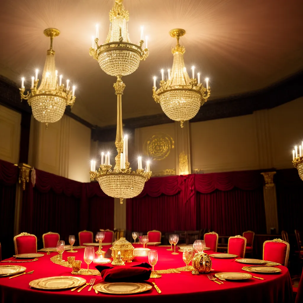mesa banquete luxo candelabros dourados
