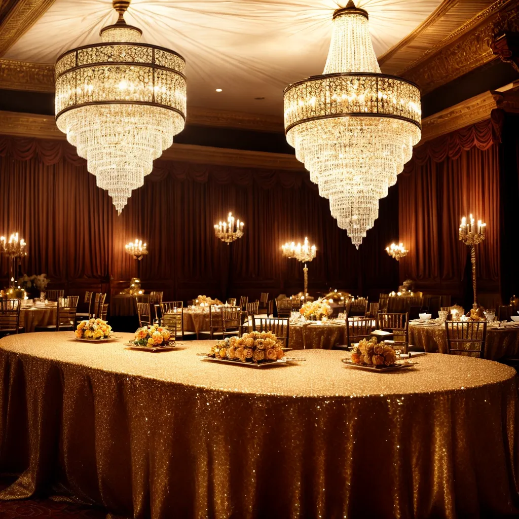 mesa banquete dourada flores realeza