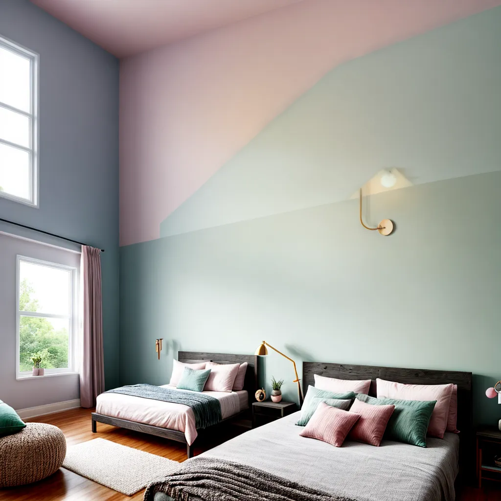 quarto acochoante pastel azul verde