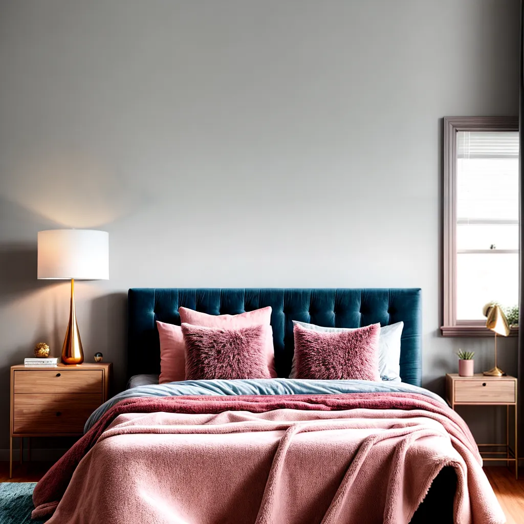 quarto acochoante moderno azul rosa