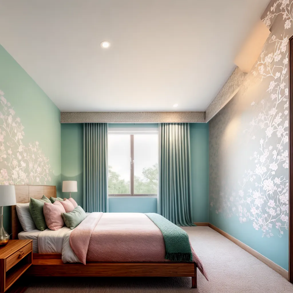 quarto acoalhado papel de parede floral
