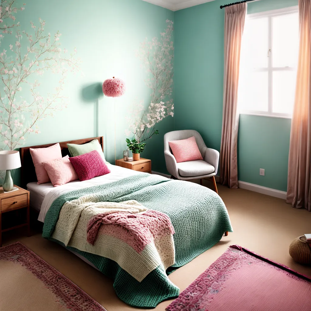 quarto acochoante papel de parede floral