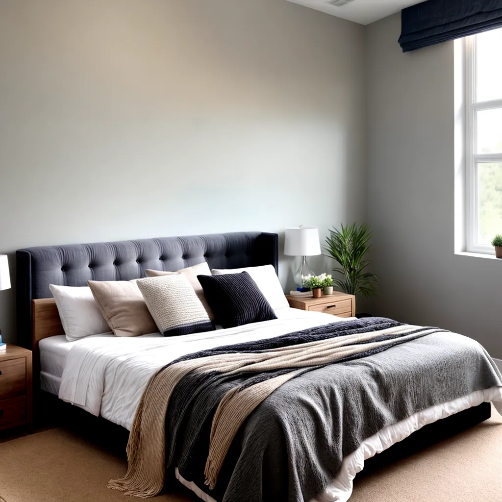 quarto aconchegante cabeceira estofada