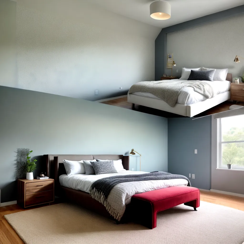 quarto geometrico luzes aconchegante