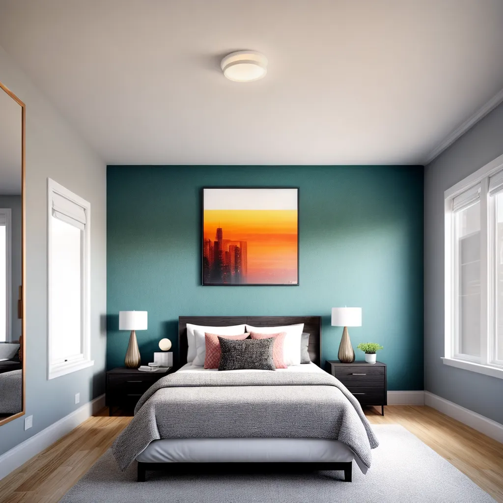 quarto acoalhado parede geometrica artwork