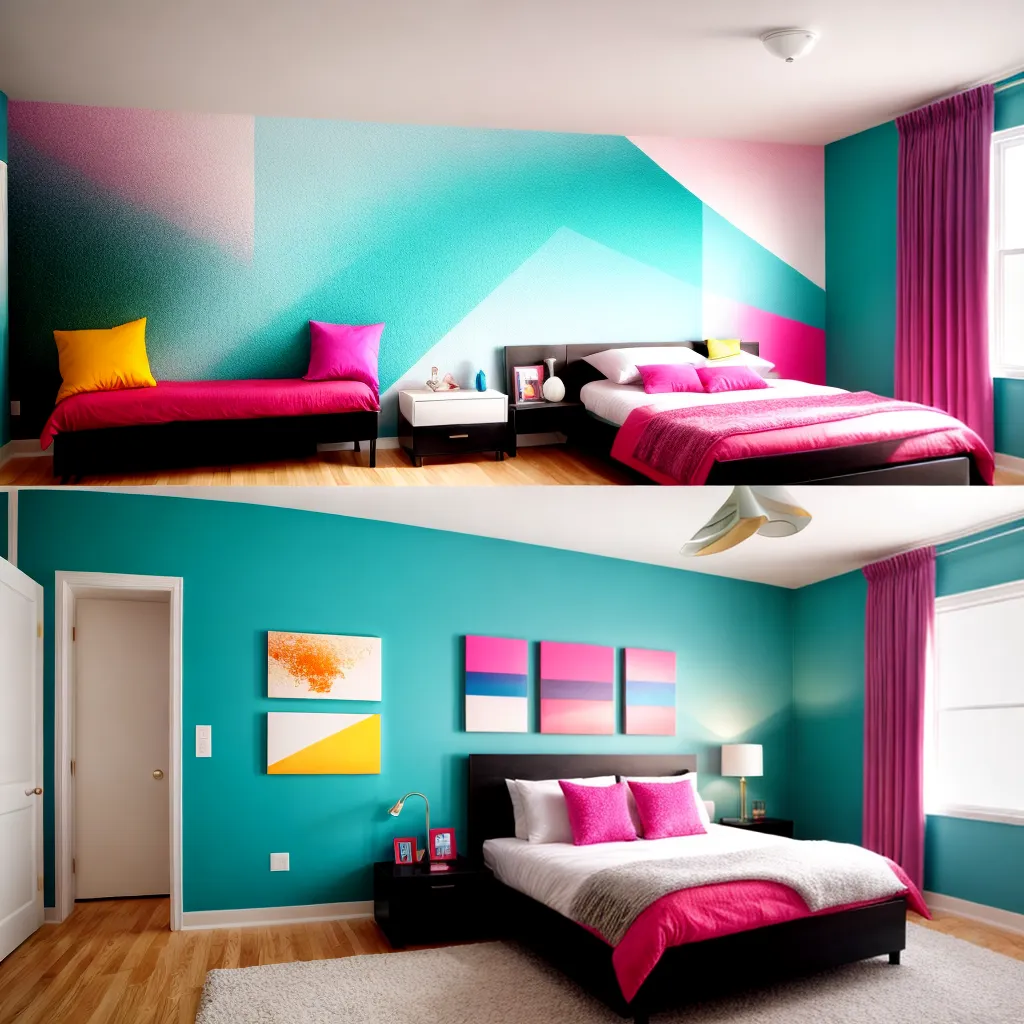 quarto geometrico papel de parede