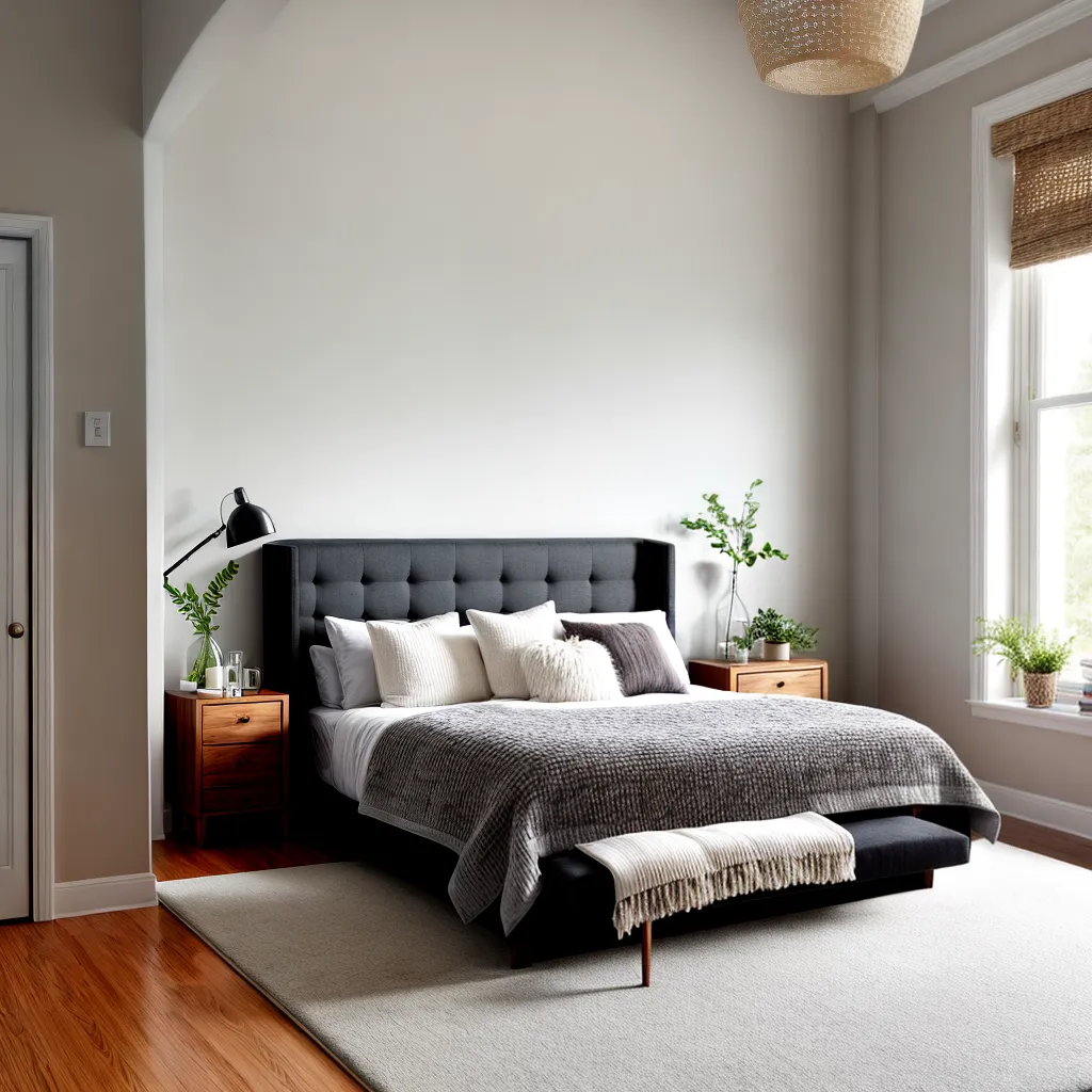 quarto aconchegante tapete neutro