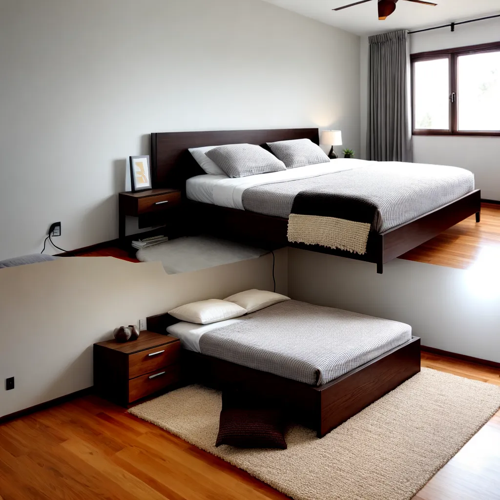 quarto acochoante piso madeira tapete