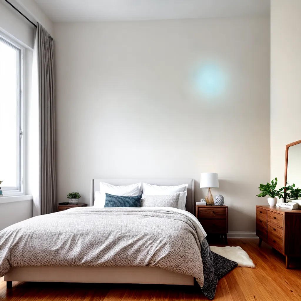 quarto decorado cama conforto luz