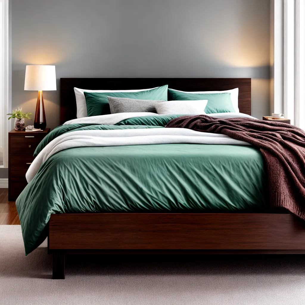 cama elegante roupa de cama acolhedora