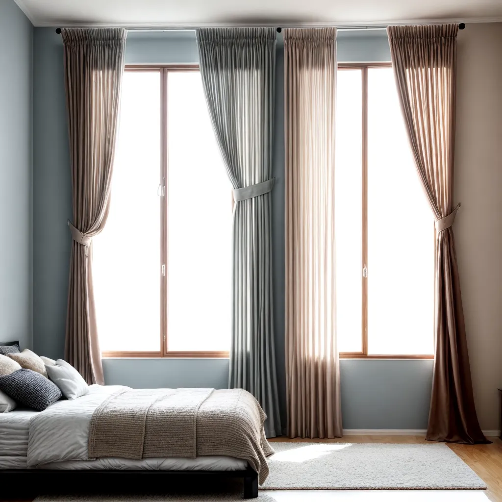 quarto acolhedor cortinas neutras