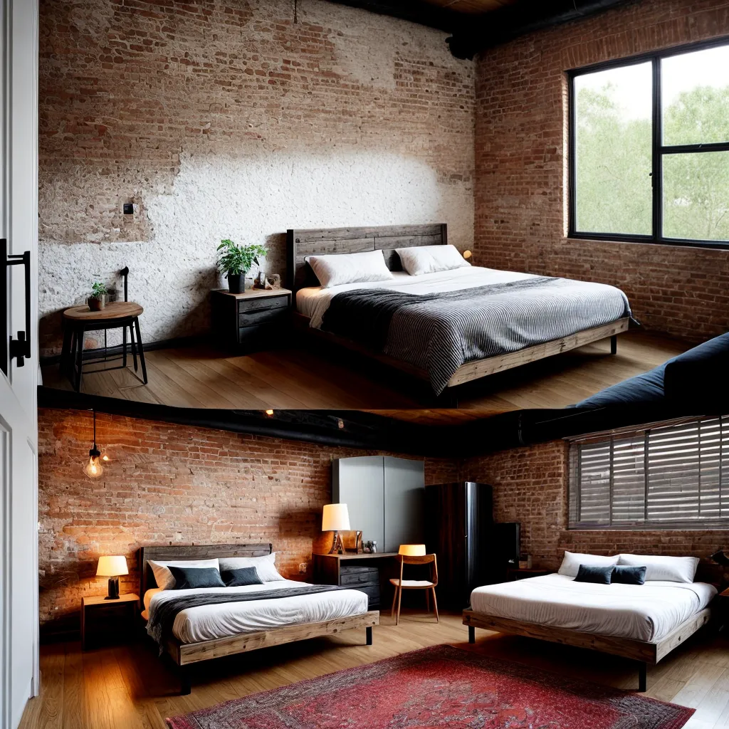 quarto aconchegante estilo industrial
