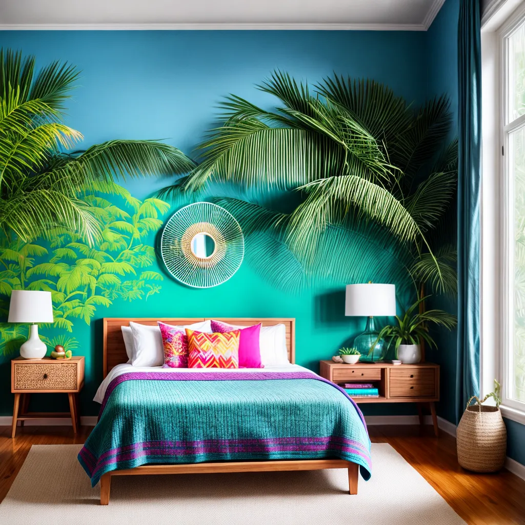 quarto tropical papel de parede folhas palmeira quarto tropical papel de parede folhas palmeira