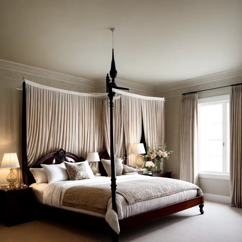 quarto classico elegante mobiliario