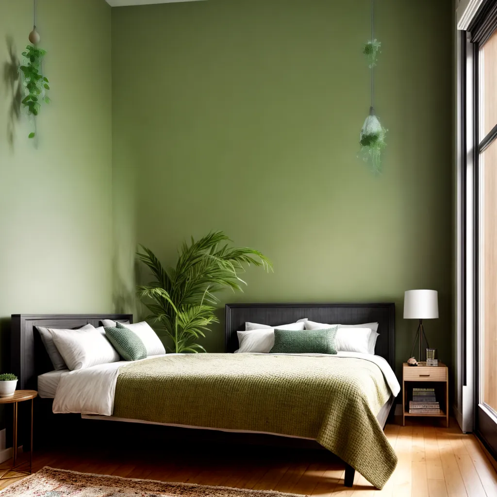 quarto botanico verde sereno