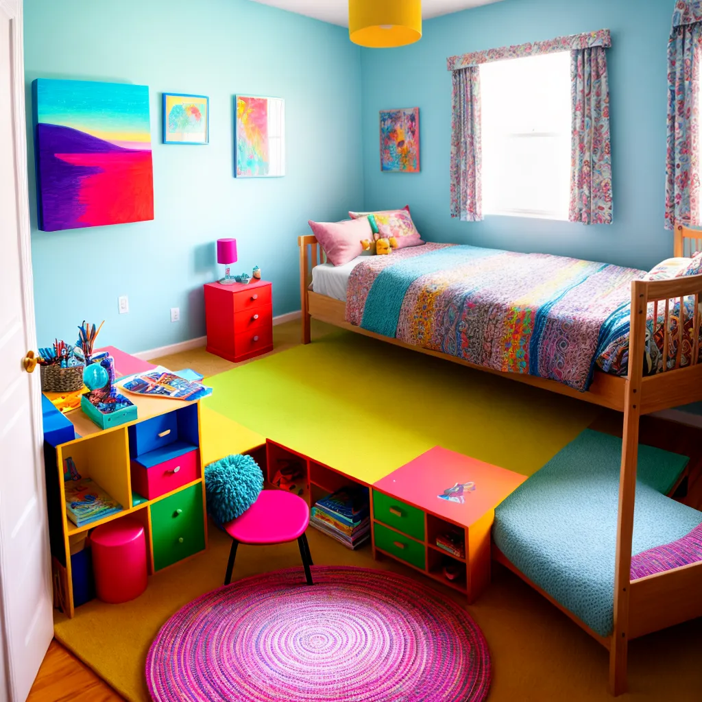 quarto artistico colorido cantinho criativo