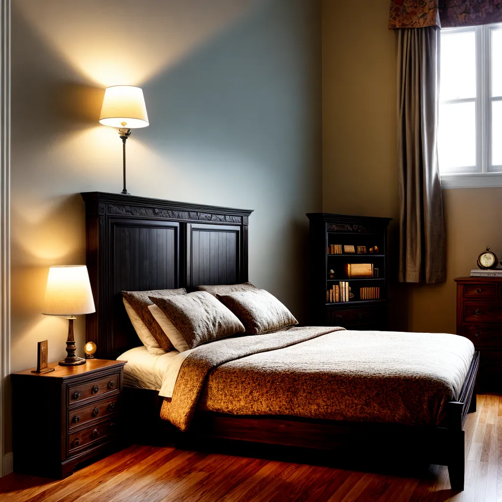 quarto vintage aconchegante cama madeira