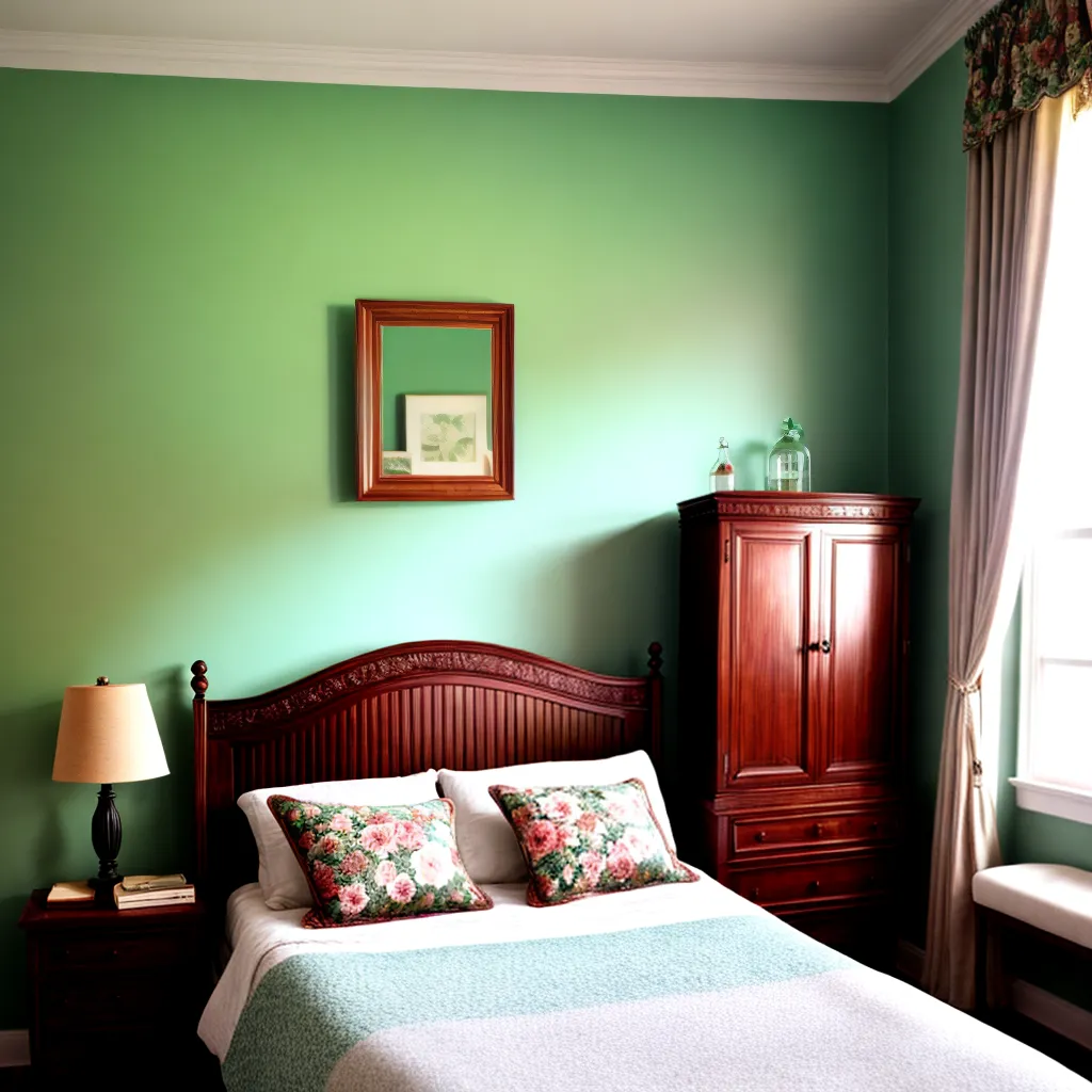 quarto vintage cama madeira antiga