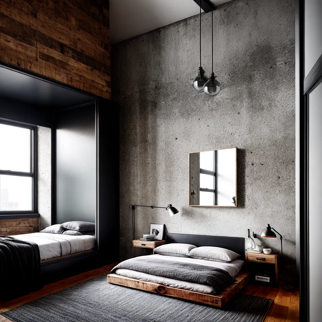 quarto industrial chic tijolos cama metal