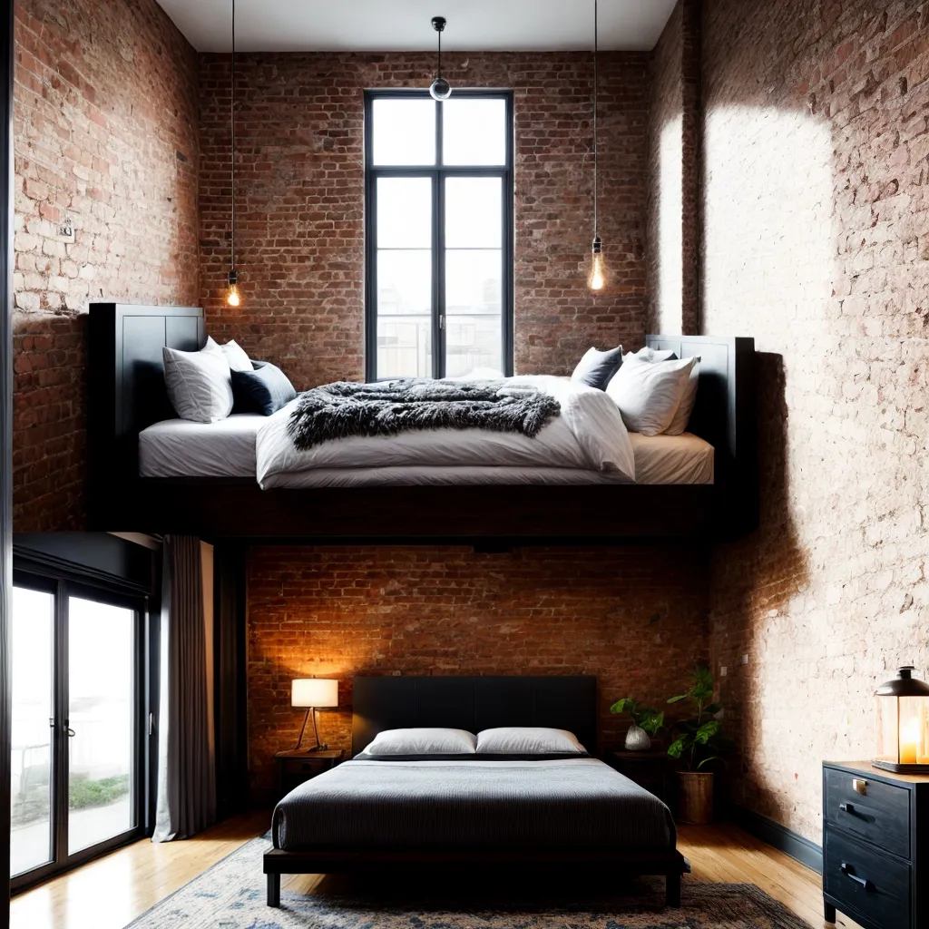 quarto industrial chic tijolos armchair